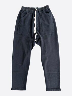 Rick Owens Black Cargo Drawstrings Jogger Pants